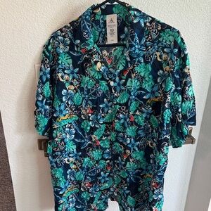 Disney Blue and Green Floral Top